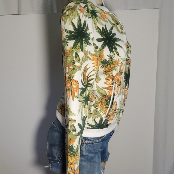 Attentif Paris Jacket Tropical Print Women's Bomber Jacket Size 38 - Picture 6 of 16